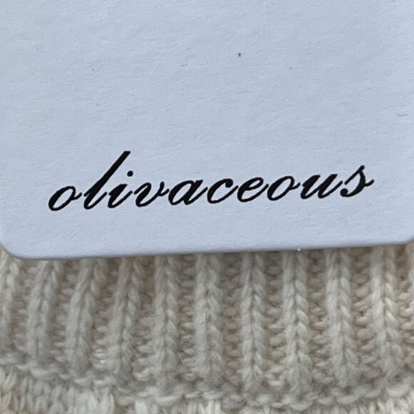 Olivaceous Cable‎ Knit Mini Skirt, Medium, Ivory - Picture 7 of 9